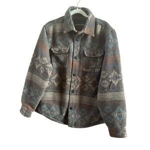 Jacks New York Aztec Wool Blend Men's Medium Long Sleeve Shirt Jacket